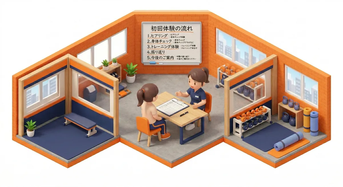 パーソナルジムの初回体験|いきなり筋トレしないジムの初回の中身