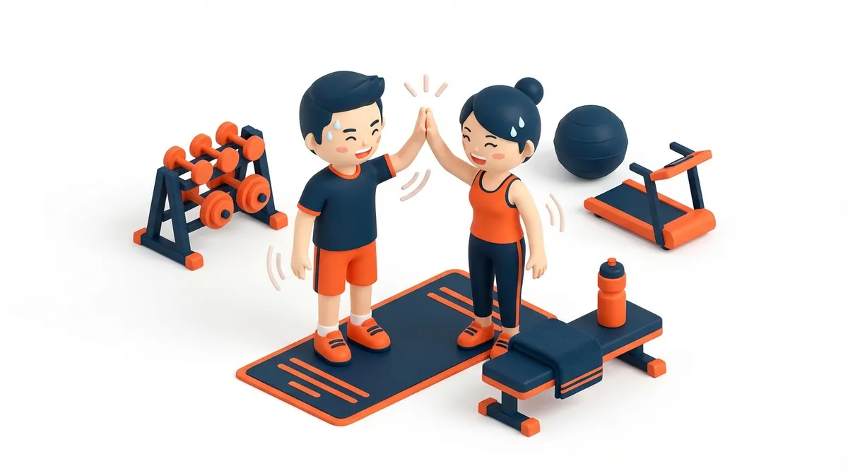 トレーニング後にハイタッチする二人