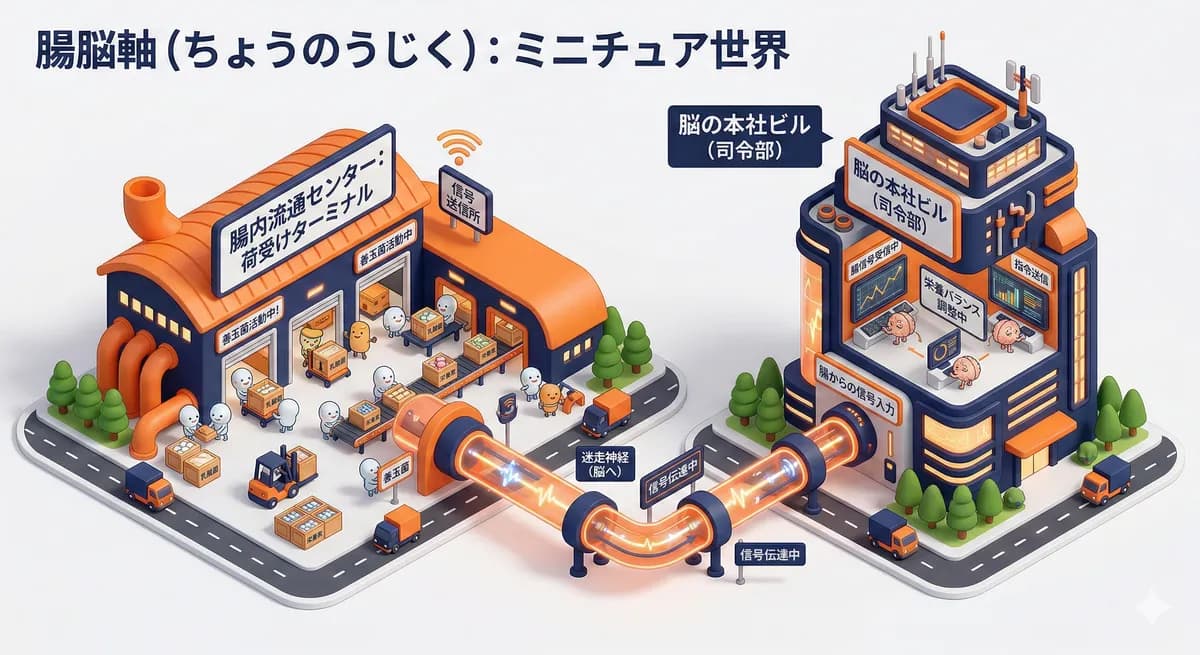 腸と脳が迷走神経でつながっている