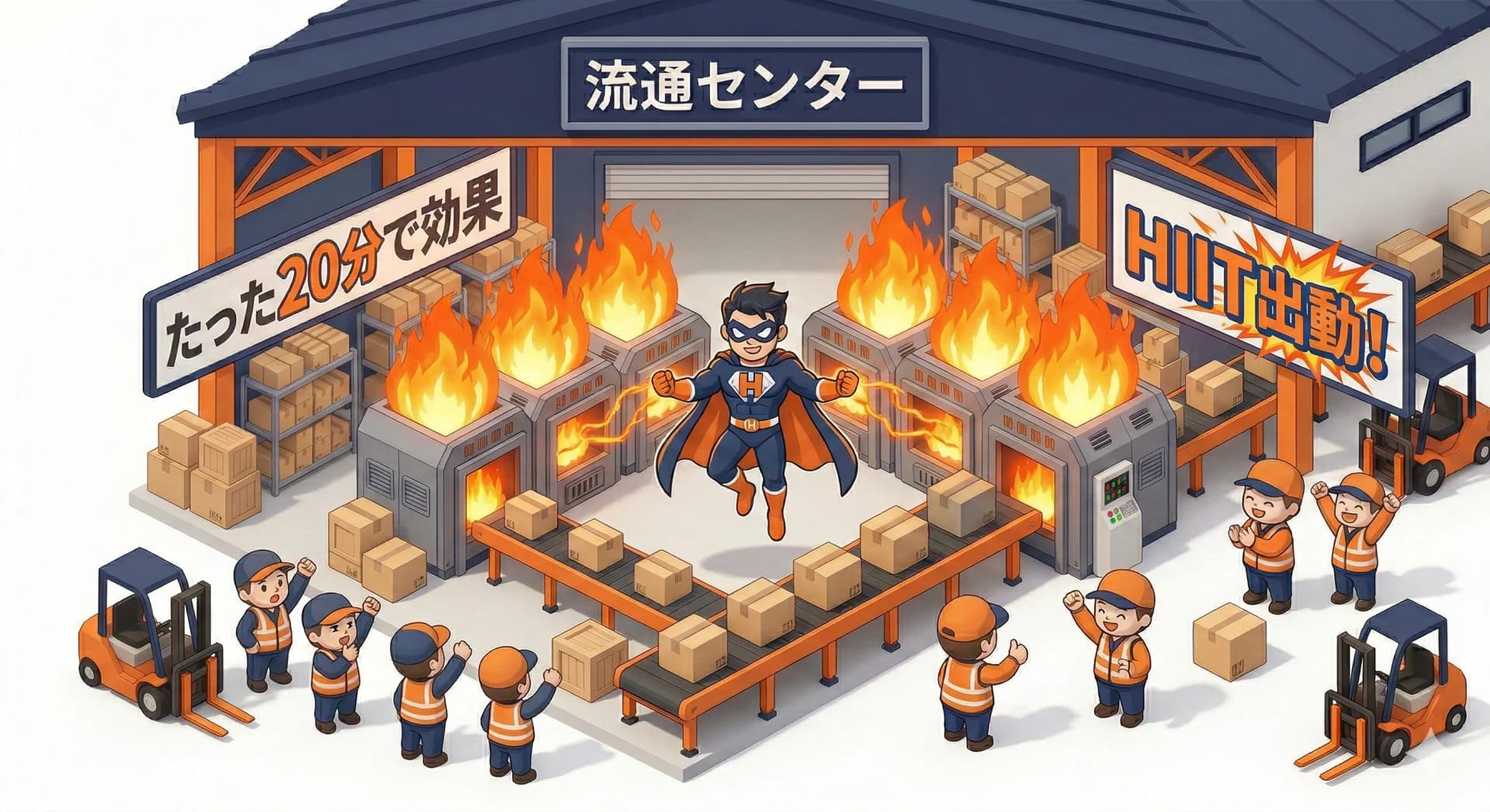 HIITマンが緊急出動する流通センター