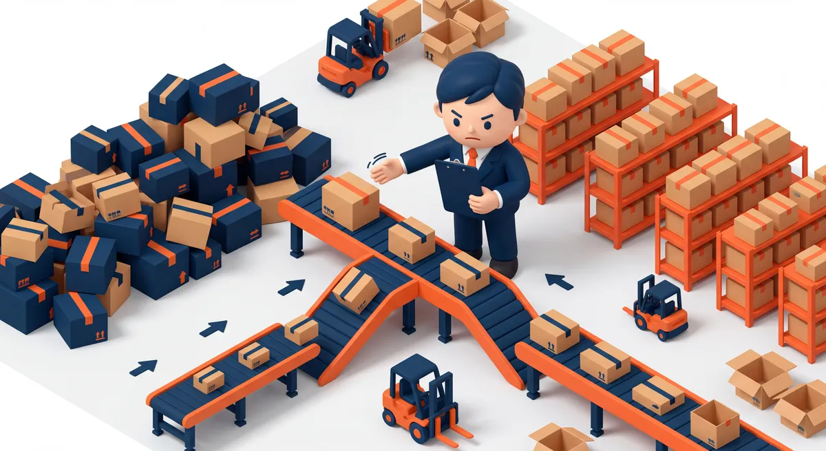 支配人(インスリン)が荷物を仕分けしている様子