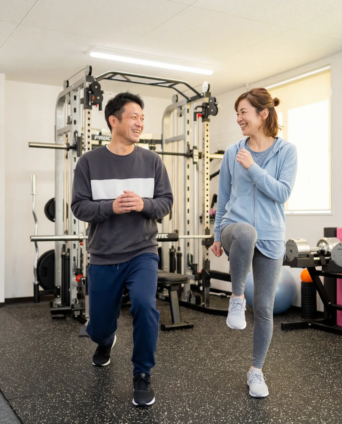 ペアでトレーニングを楽しむ様子